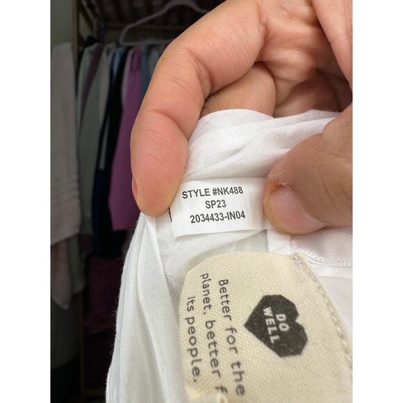 Madewell Embroidered Eyelet Tie Back Cami Midi Dress Size 10 White - Picture 14 of 15